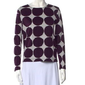 Marimekko Purple Long Sleeve Blouse with Geometric Pattern